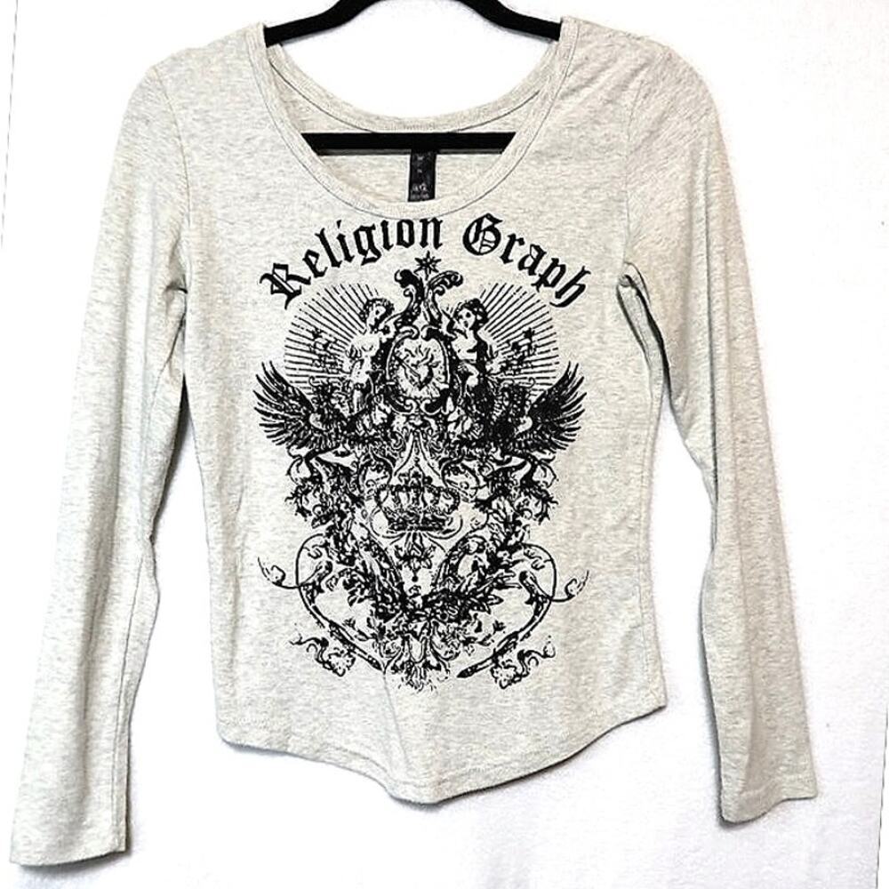 Q2 Y2K Angel Crown Crest Butter Soft Long Sleeve Size Medium
